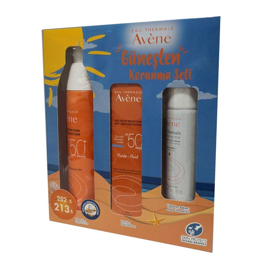 Güneş ÜrünleriAveneAvene Güneşten Korunma Seti (Avene Emulsion Spf 50+ 50 ml + Sprey Spf 50+ 200 ml + Eau Termal Su 50 Ml)
