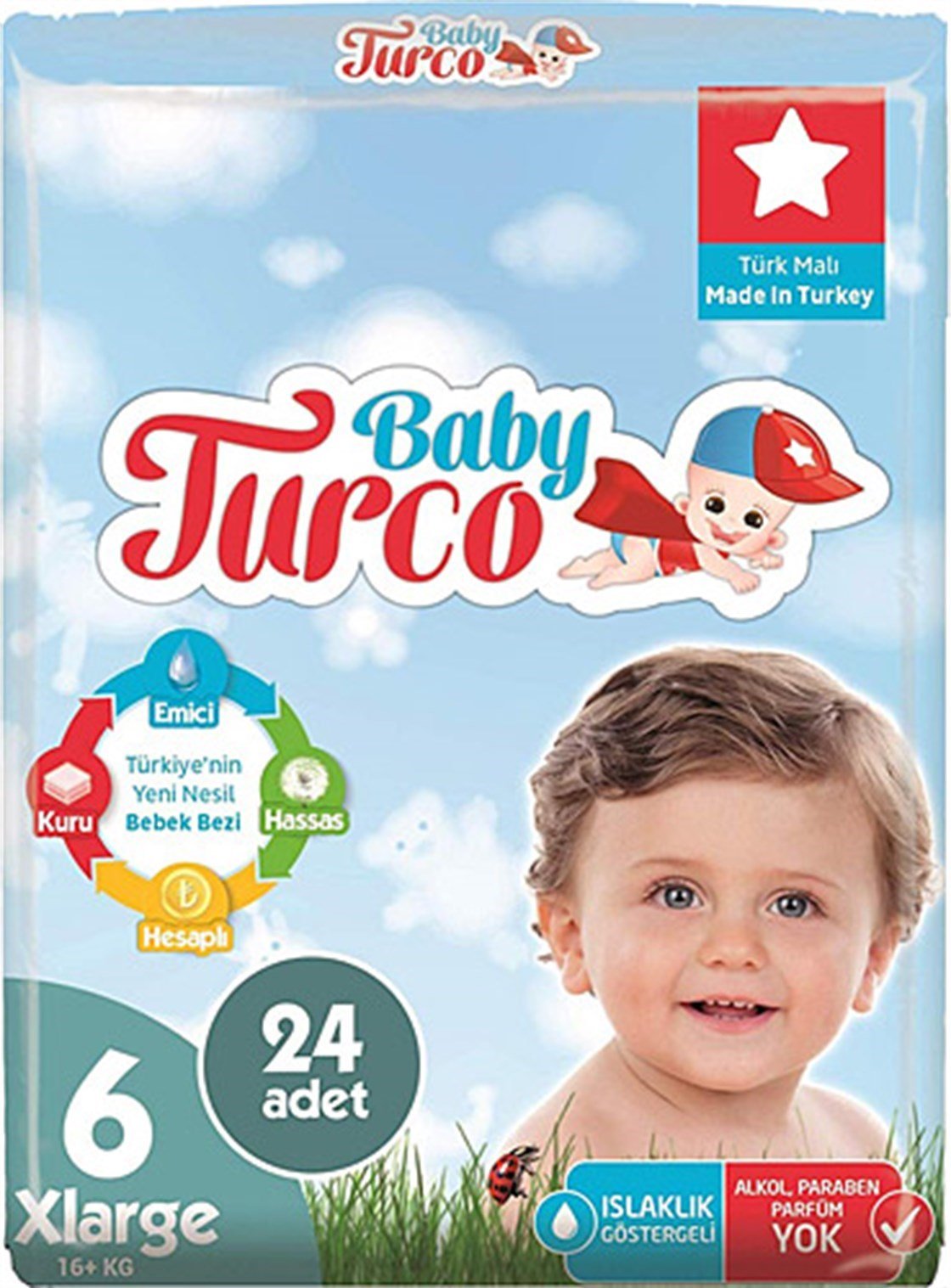 Bebek BezleriBaby TurcoBaby Turco Bebek Bezi 6 Numara 24 Adet (16 + kg)