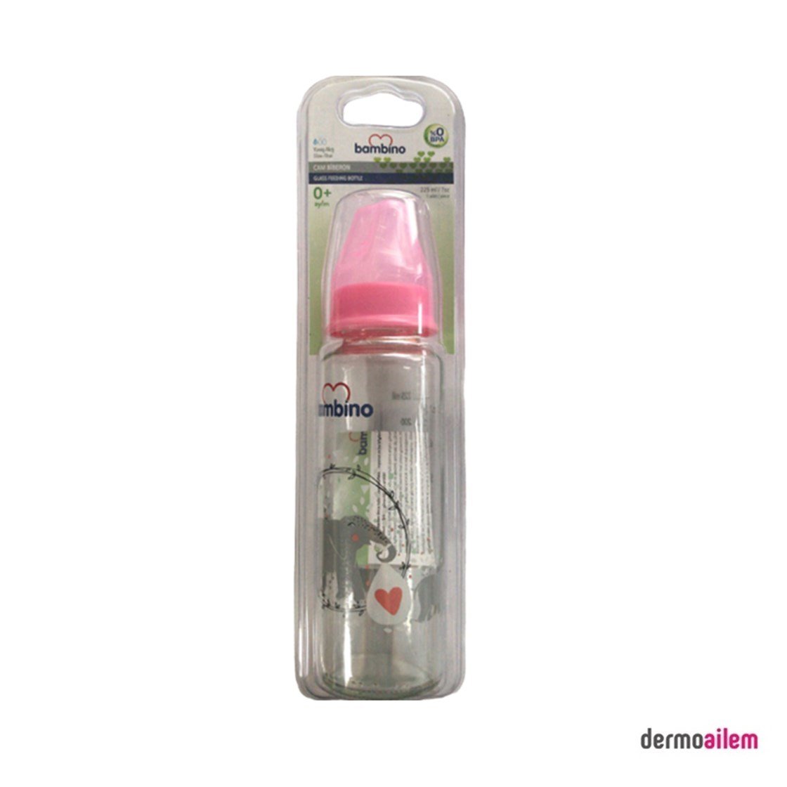 Biberon & Emzik & OyuncakBambinoBambino Cam Biberon 225 Ml Fil Figürlü Pembe B012