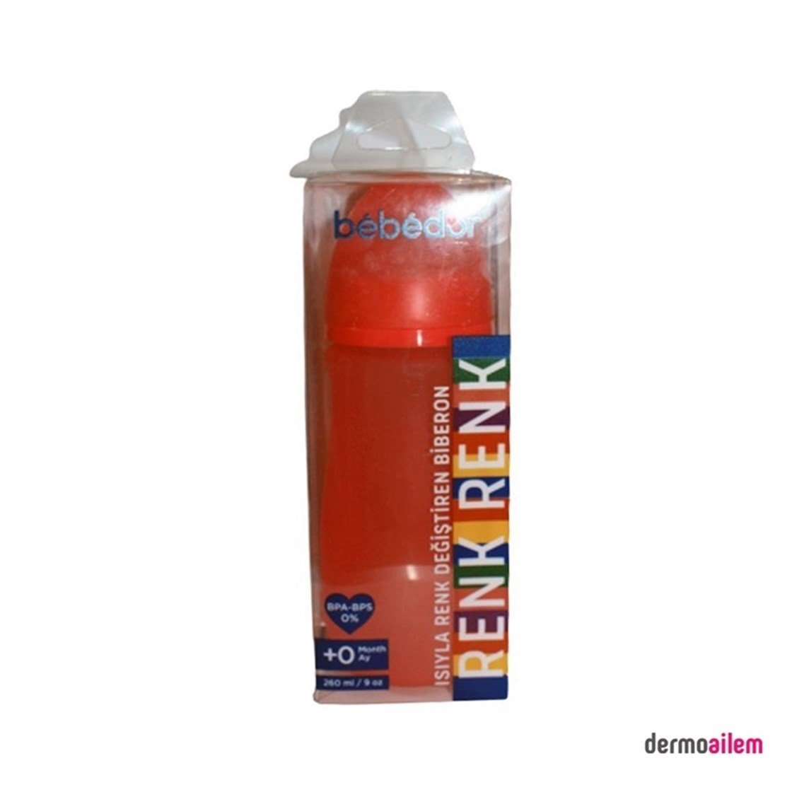 Biberon & Emzik & OyuncakBebedorBebedor Isıya Duyarlı Renk Değiştiren Cam Biberon 260 ml