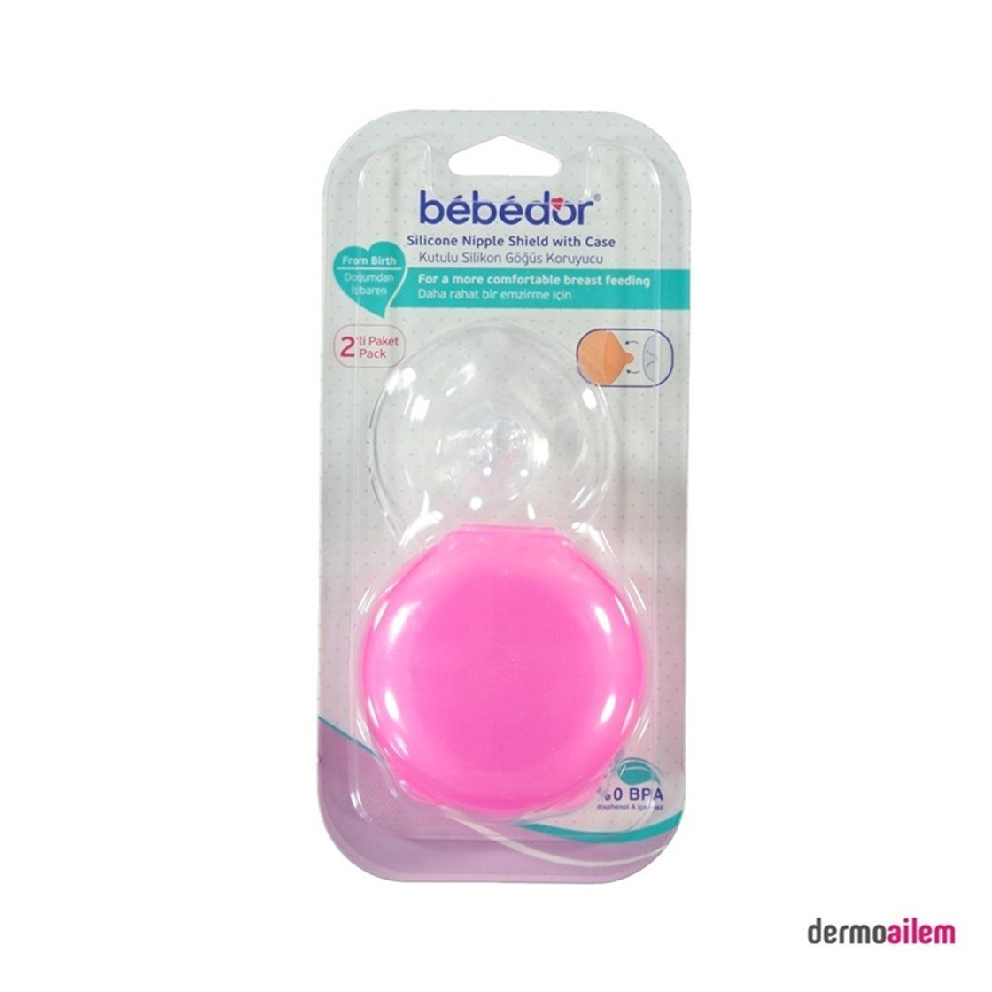 Göğüs BakımıBebedorBebedor Kutulu Silikon Göğüs Koruyucu 2'li Pembe