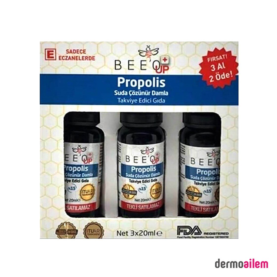 Takviye Edici GıdalarBee'o UpBee O Up Propolis Suda Çözünebilir %15 Damla 3 Al 2 Öde