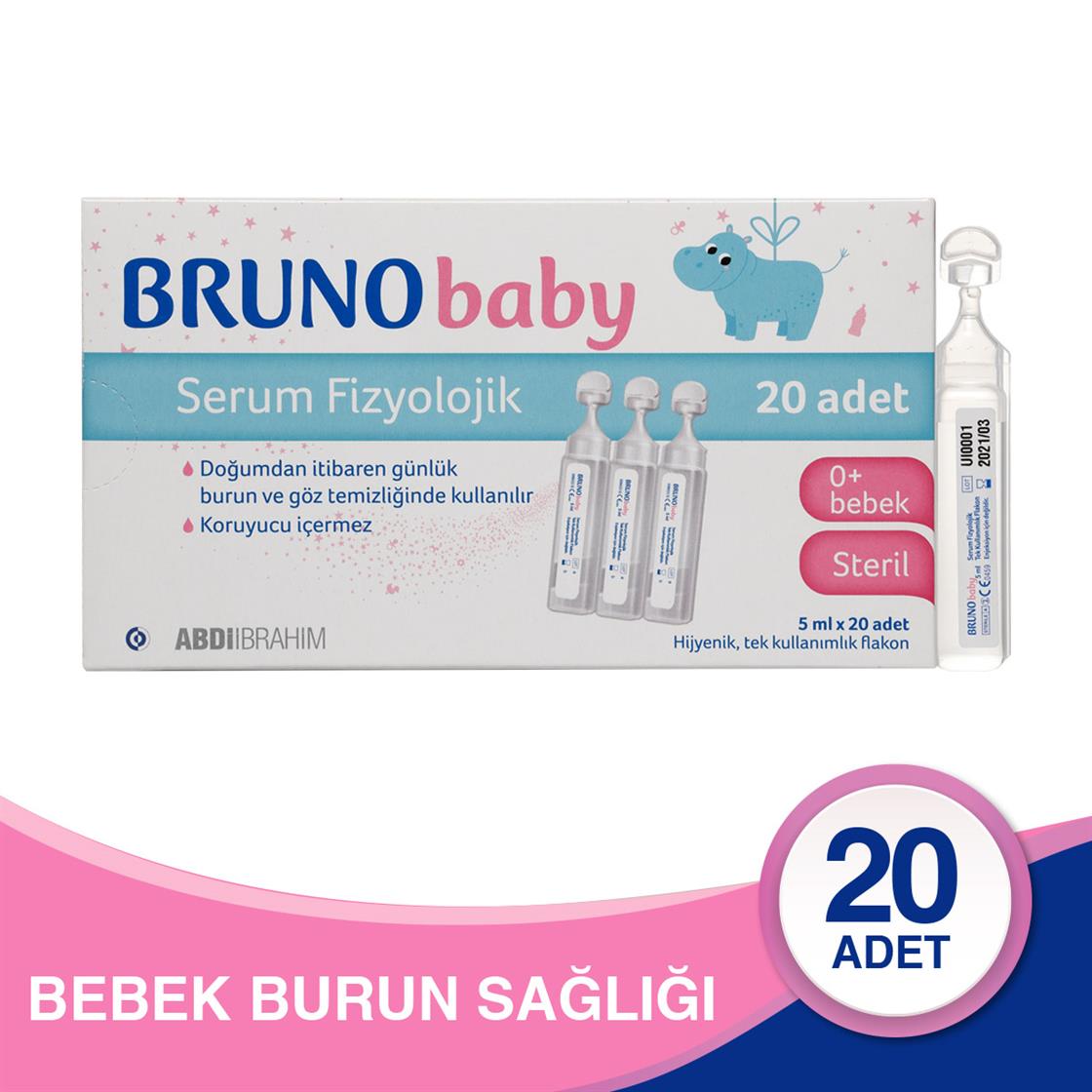 Bebek Sağlık ÜrünleriBrunoBruno Baby Serum Fizyolojik 5 ml x 20 Adet