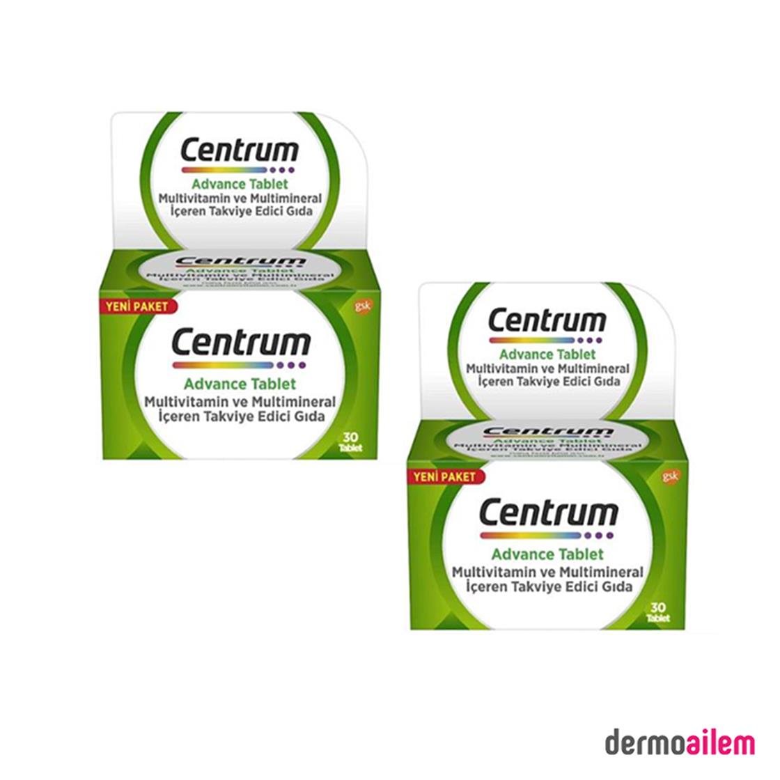 Takviye Edici GıdalarCentrumCentrum Multivitamin Mineral 30 Tablet 2'li Avantaj Paket