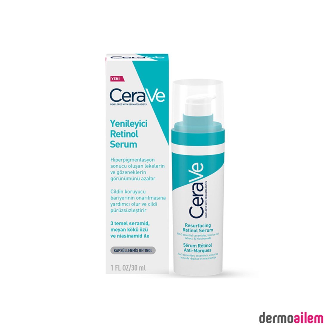 Cilt Bakım SerumlarıCeraveCerave Yenileyici Retinol Serum 30 ml Yağlı ve Düzensiz Ciltler İçin