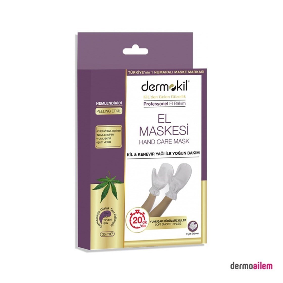 El BakımıDermokilDermokil Kil Ve Kenevir Yağlı Peeling Etkili El Maskesi 35 ml