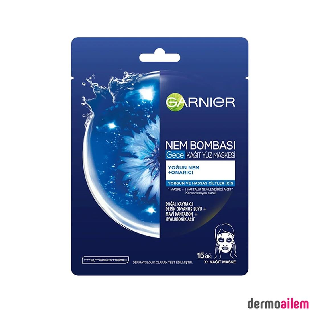 MaskelerGarnierGarnier Nem Bombası Gece Kağıt Yüz Maskesi