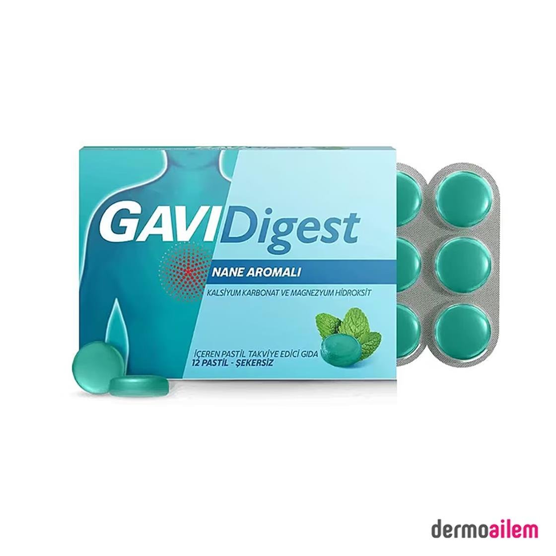 PastillerStrepsilsGavidigest Nane Aromalı Şekersiz 12 Pastil