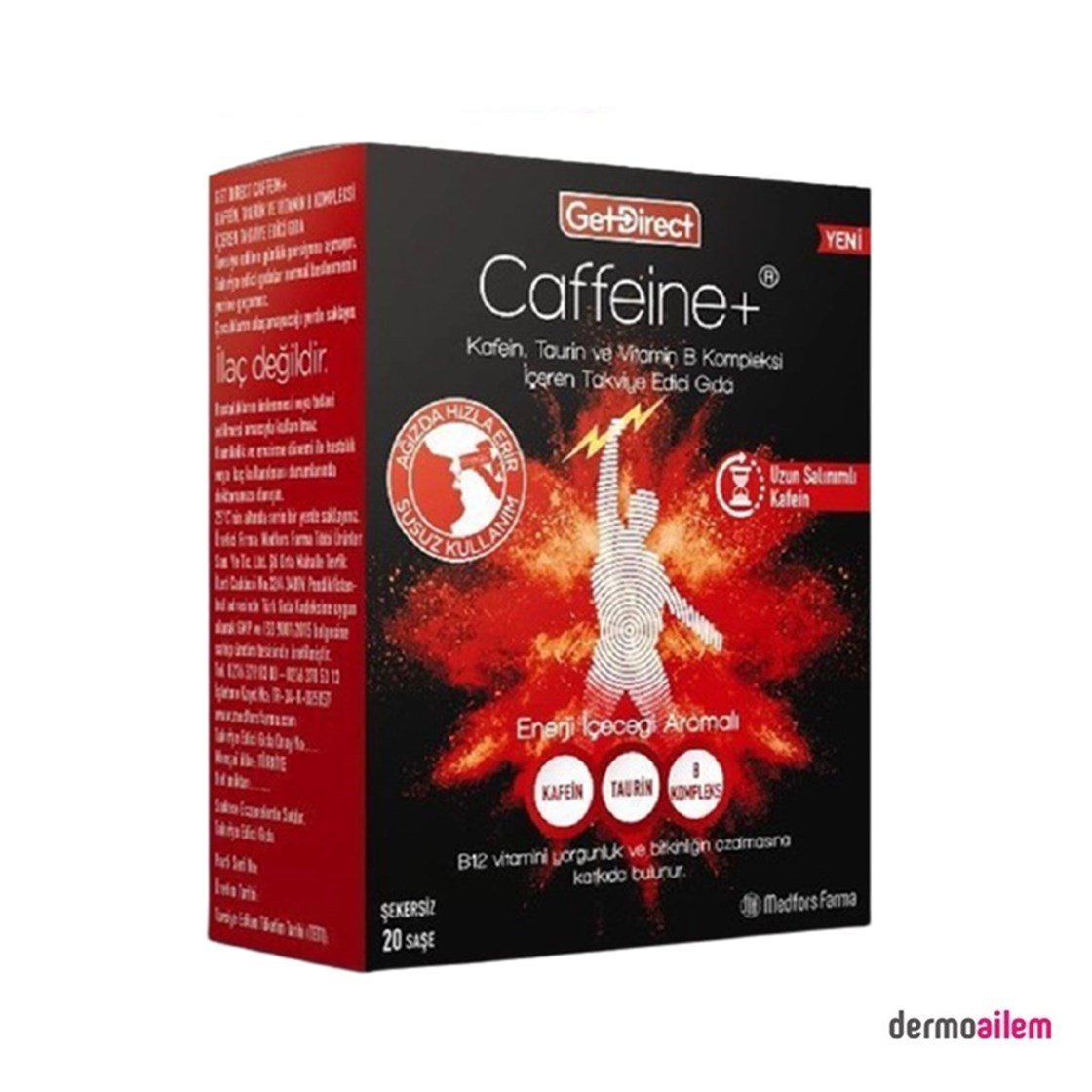 Takviye Edici GıdalarGetDirectGet Direct Caffeine Takviye Edici Gıda Şekersiz 20 Saşe