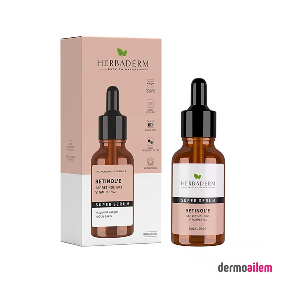 Cilt Bakım SerumlarıHERBADERMHerbaderm Retinol E Super Serum 30 ml
