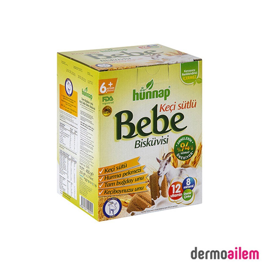 MamalarHünnapHünnap Keçi Sütlü Bebe Bisküvisi 400 gr