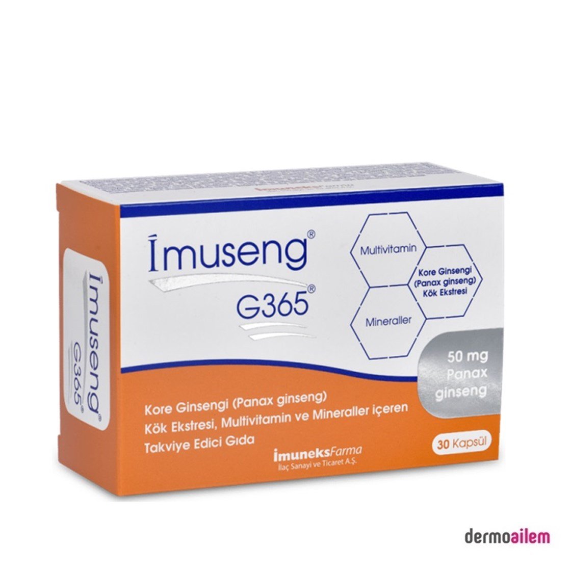 Bebek Sağlık ÜrünleriİmuneksFarmaİmuseng G365 Kore Ginsengi İçeren Multi Vitamin 30 Kapsül