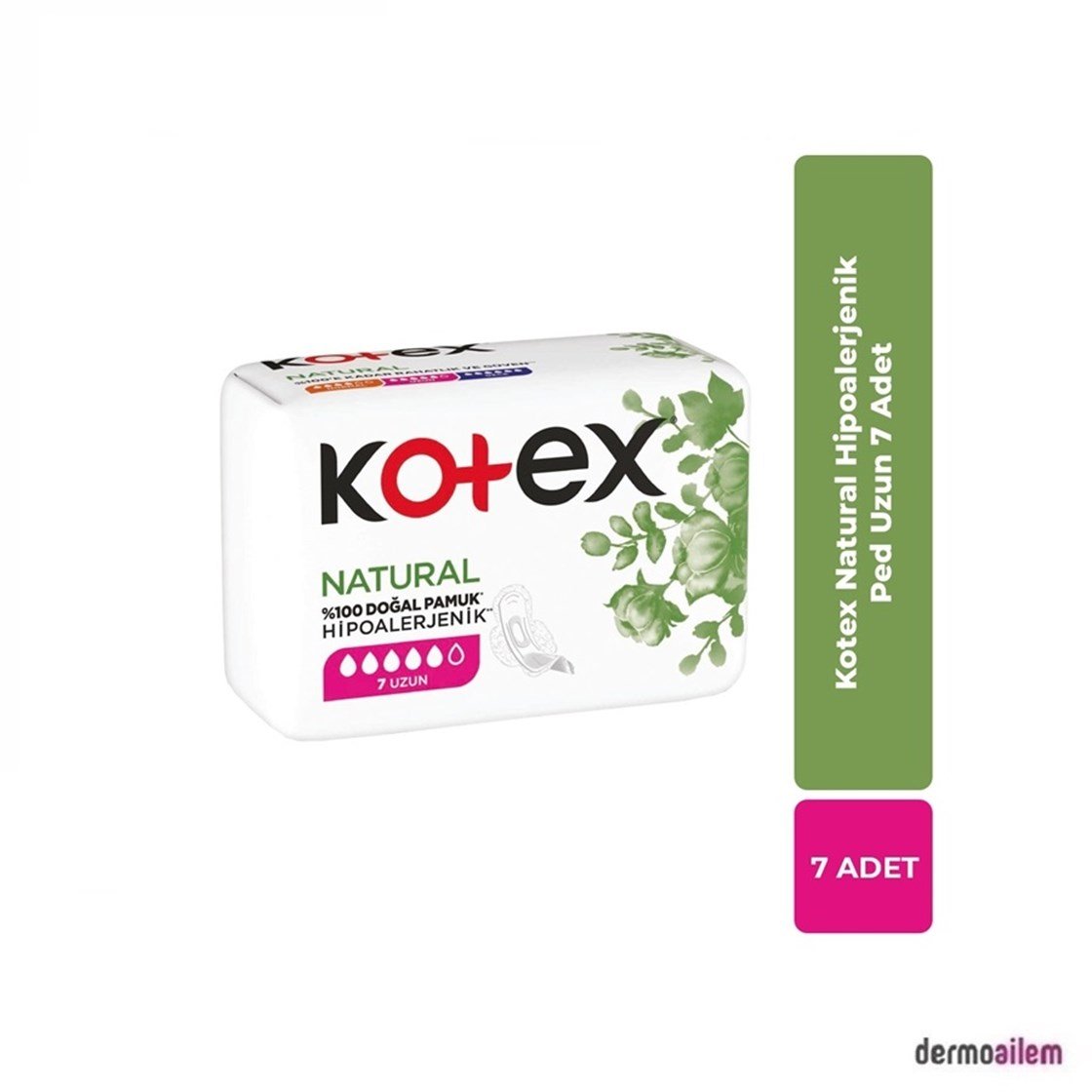 Hijyenik Kadın ÜrünleriKotexKotex Natural Hipoalerjenik Hijyenik Ped Uzun 7'li