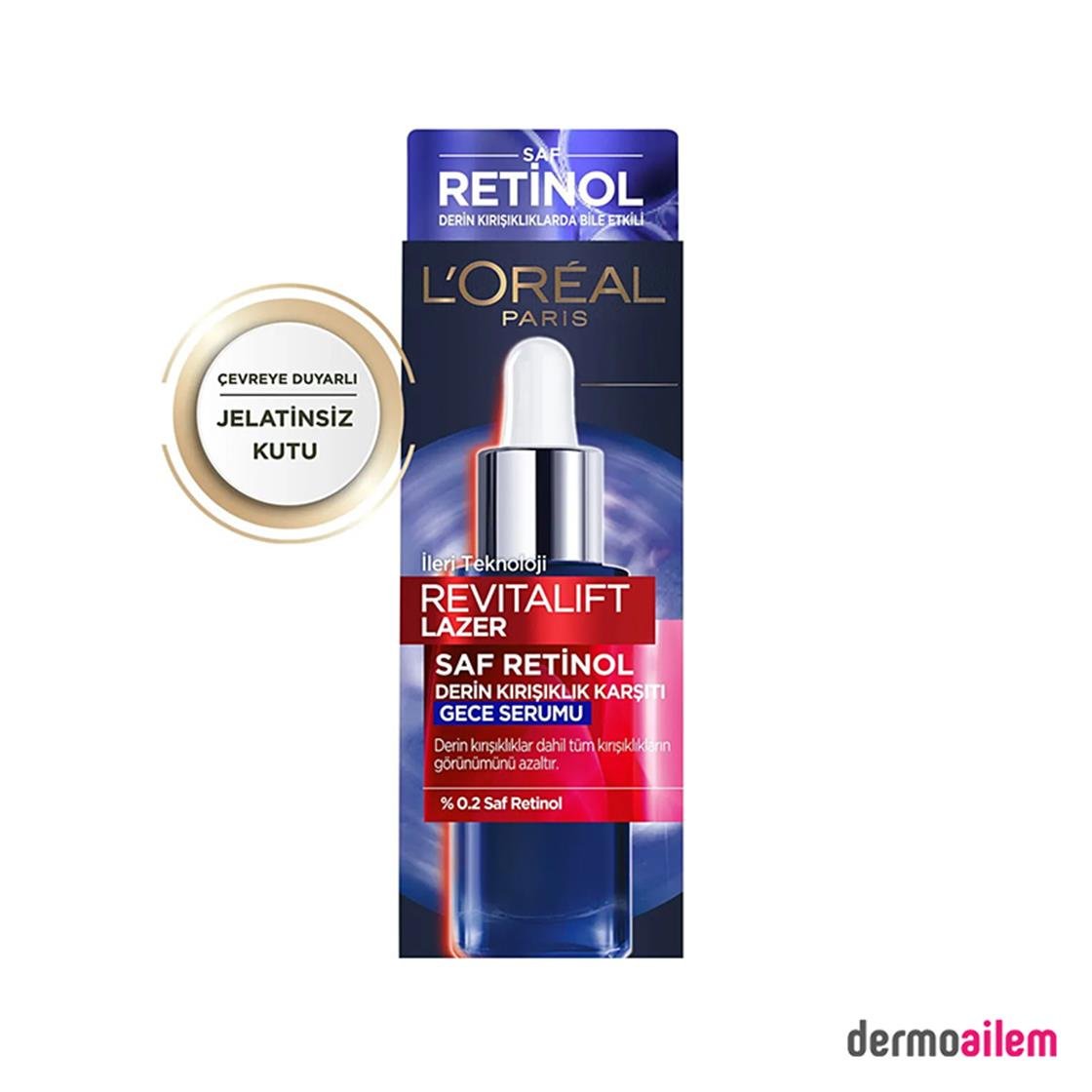 Cilt Bakım SerumlarıLoreal ParisLoreal Paris Revitalift Lazer Saf Retinol 30 ml Gece Serumu