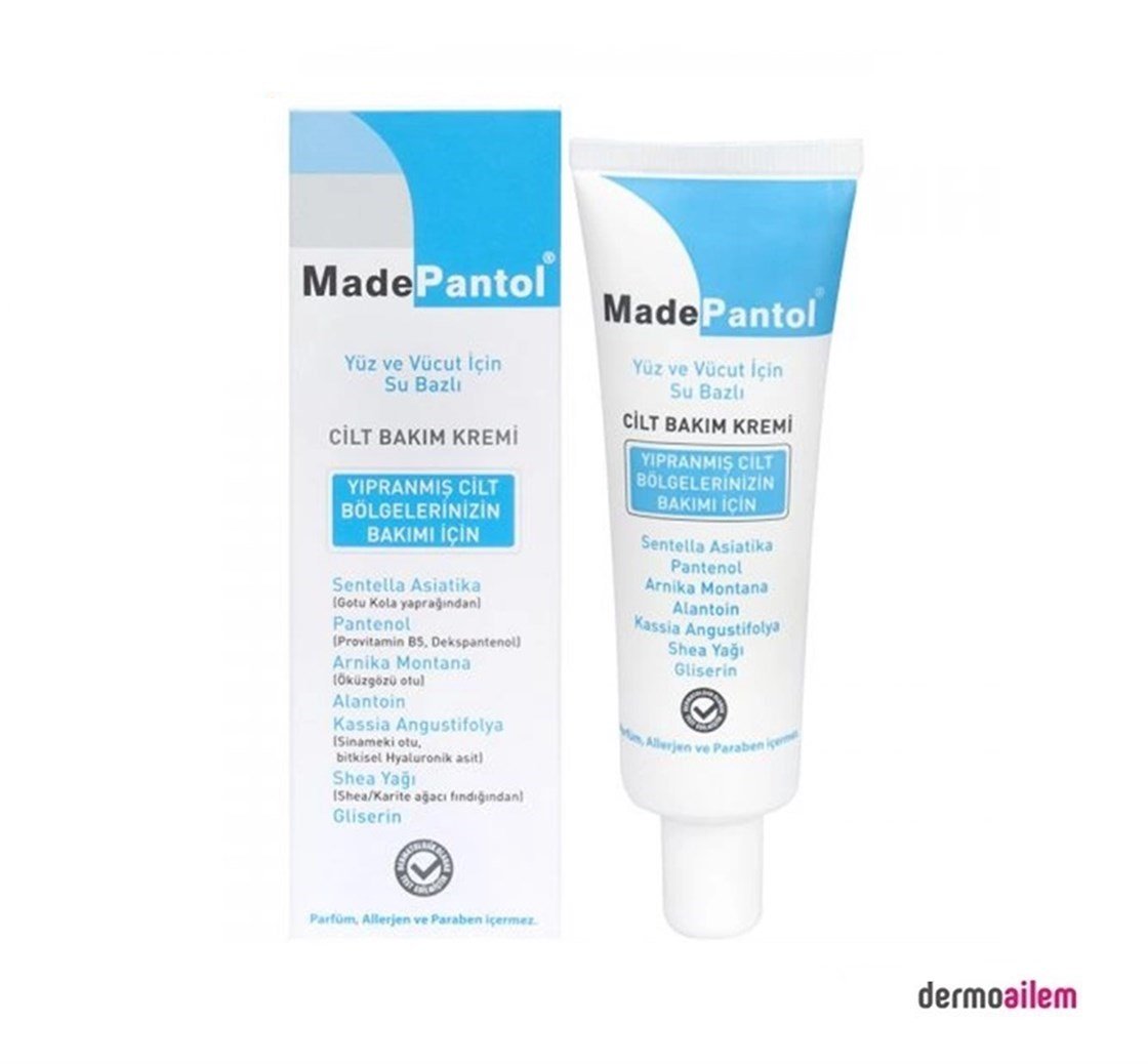 Nemlendirici & OnarıcıDermadolinMadePantol Su Bazlı Cilt Bakım Kremi 50 ml