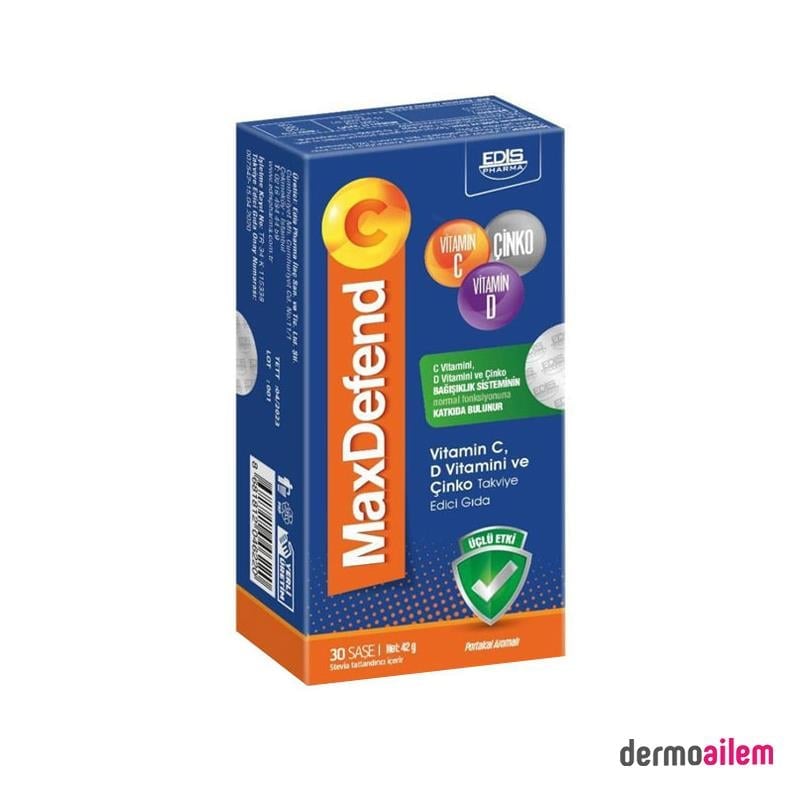 Takviye Edici GıdalarEdis PharmaMaxDefendC Portakal Aromalı 30 Saşe