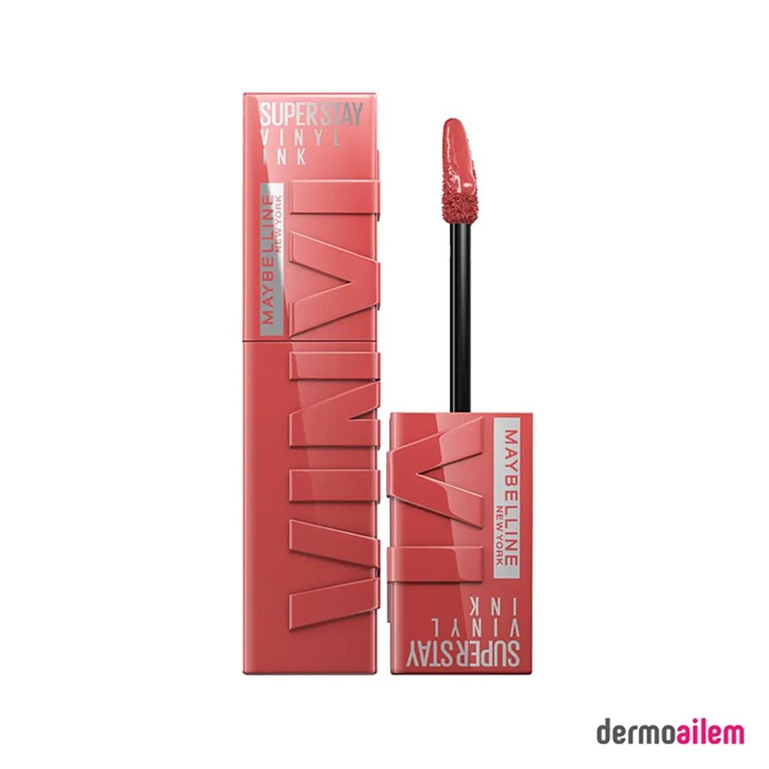 RujMaybellineMaybelline Super Stay Vinyl Ink Likit Parlak Ruj 15 Peachy