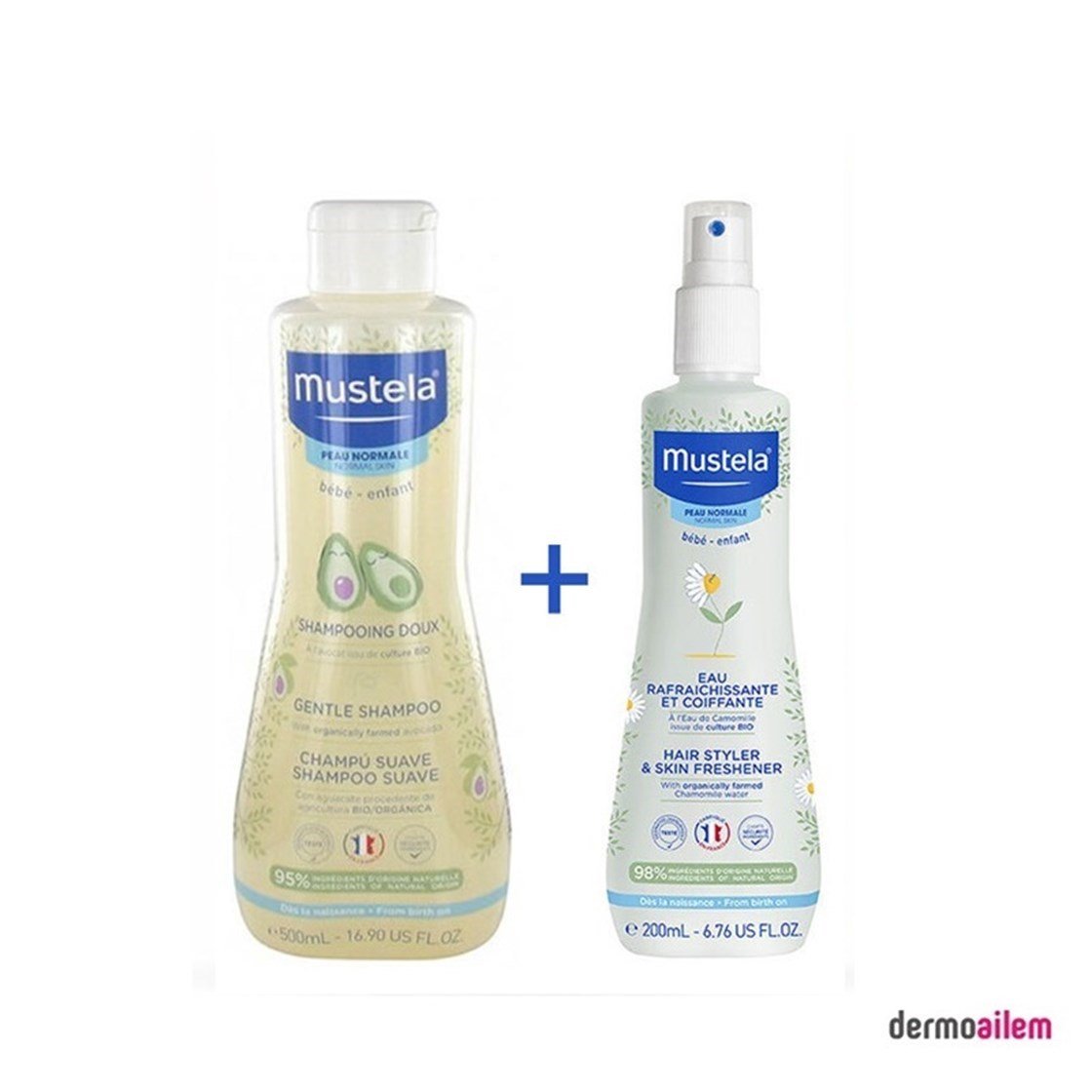 Şampuan & Duş JeliMustelaMustela Banyo Seti (Papatya Özlü Şampuan 500 ml + Skin Freshener Sprey 200 ml)