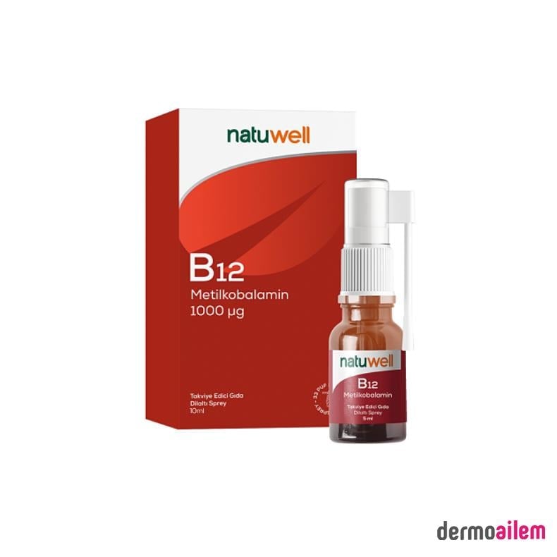 Takviye Edici GıdalarNatuwellNatuwell B12 Metilkobalamin Sprey 1000 mcg 10 ml