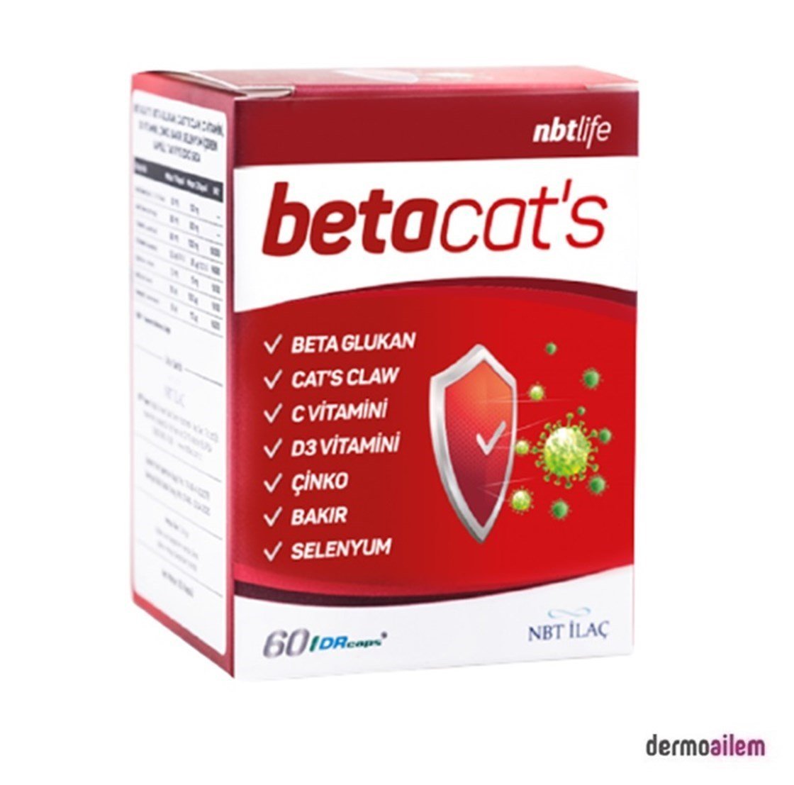 Takviye Edici GıdalarNBTLİFENbt Life Betacat's 60 Kapsül