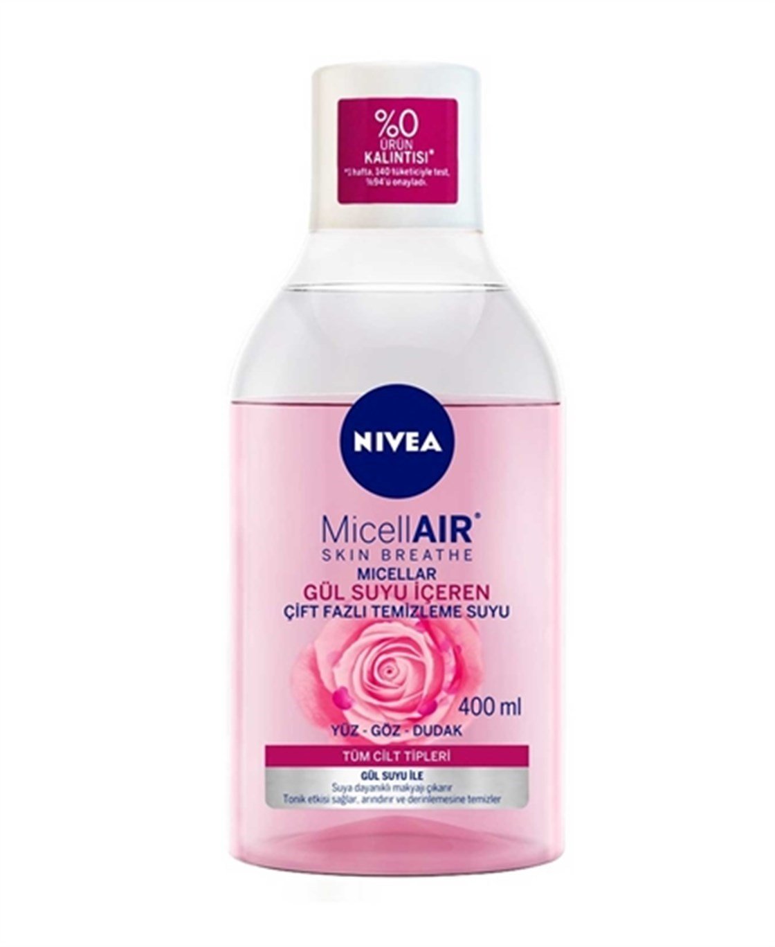 Su & LosyonNiveaNivea Micellair Makyaj Temizleme Suyu 400 ml Gül Suyu içeren Çift Fazlı