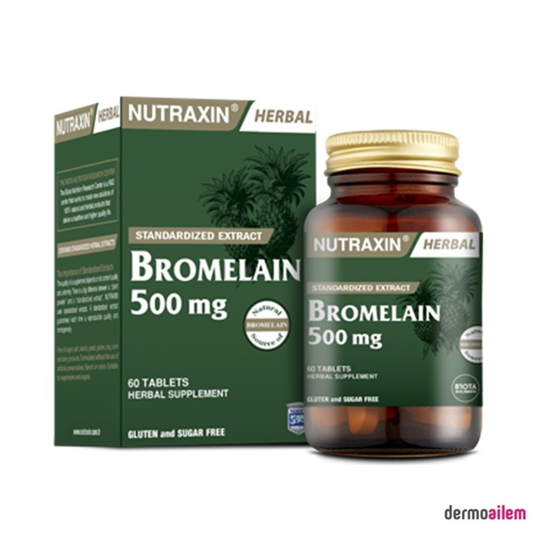 Takviye Edici GıdalarNutraxinNutraxin Bromelain Ananas 60 Kapsül