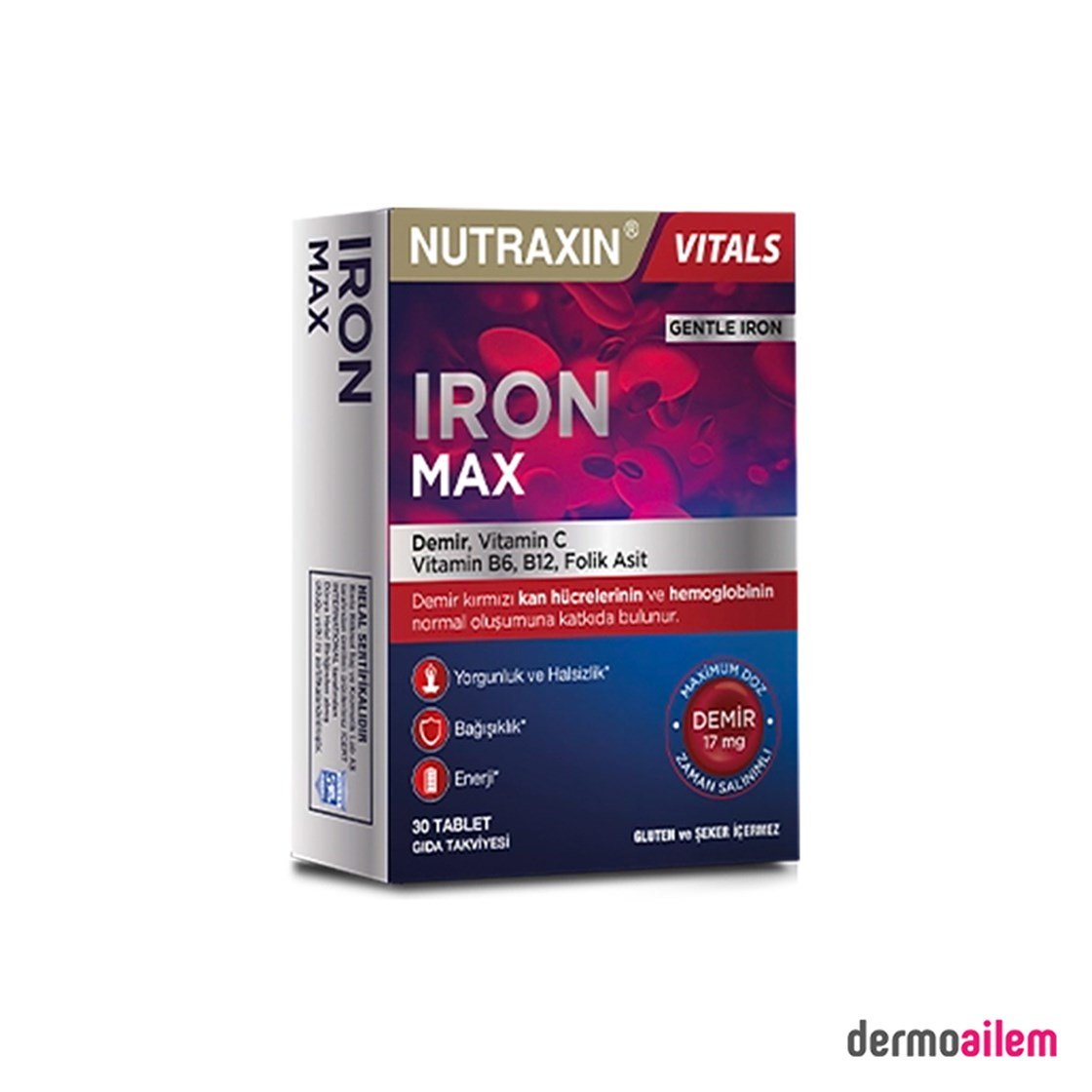 Takviye Edici Gıdalar Nutraxin Iron Max 17 Mg 30 Tablet