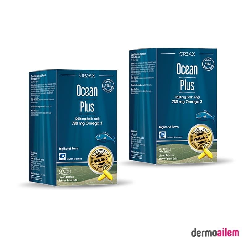 Omega 3 & Balık YağlarıOrzaxOcean Plus 1200 mg 50 Kapsül Balık Yağı 2 ADET