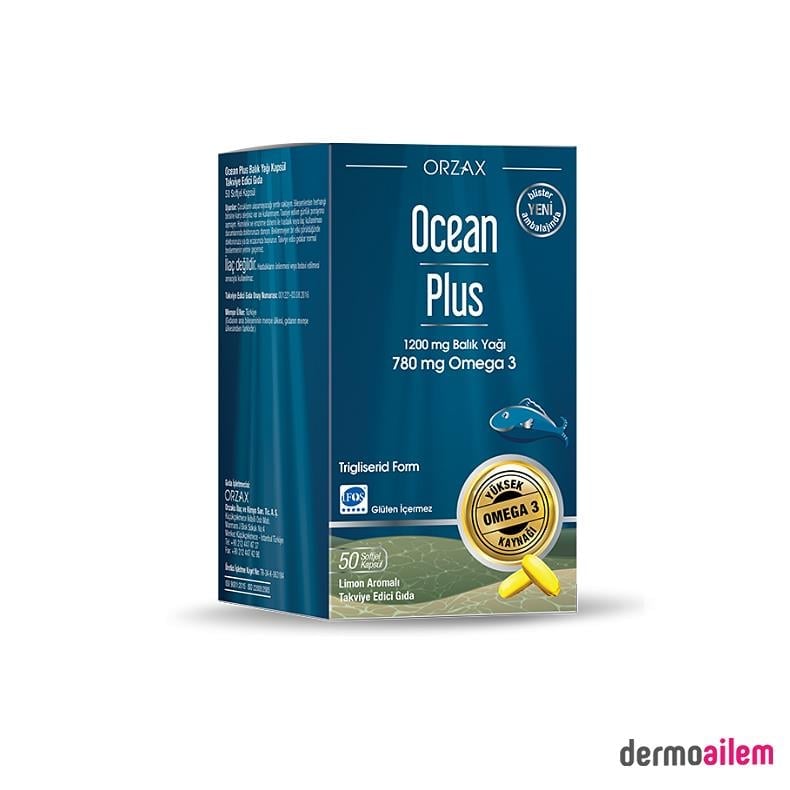 Omega 3 & Balık YağlarıOrzaxOcean Plus 1200 mg 50 Kapsül Balık Yağı