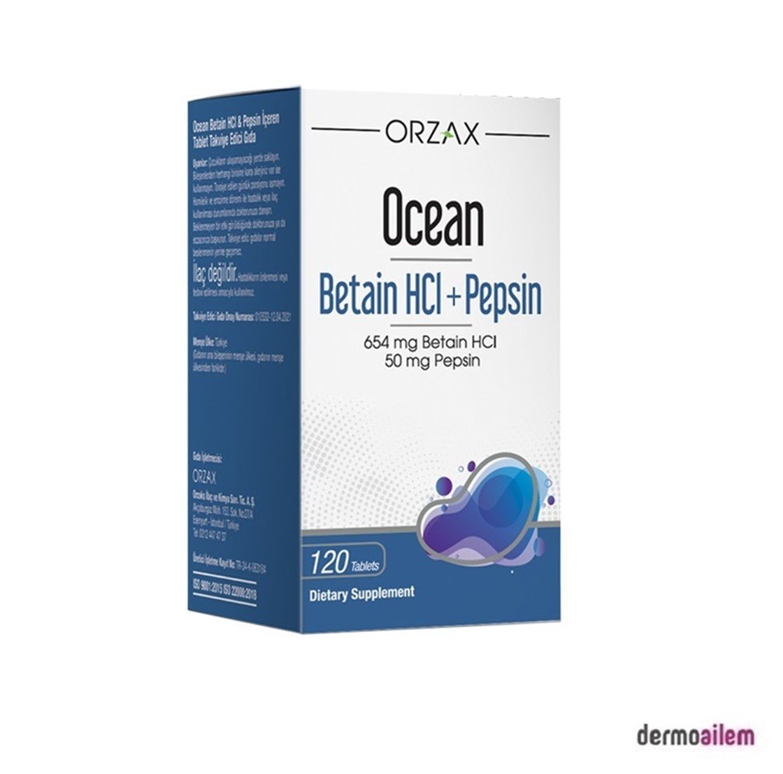 Takviye Edici GıdalarOrzaxOrzax Ocean Betain HCL + Pepsin 120 Tablet