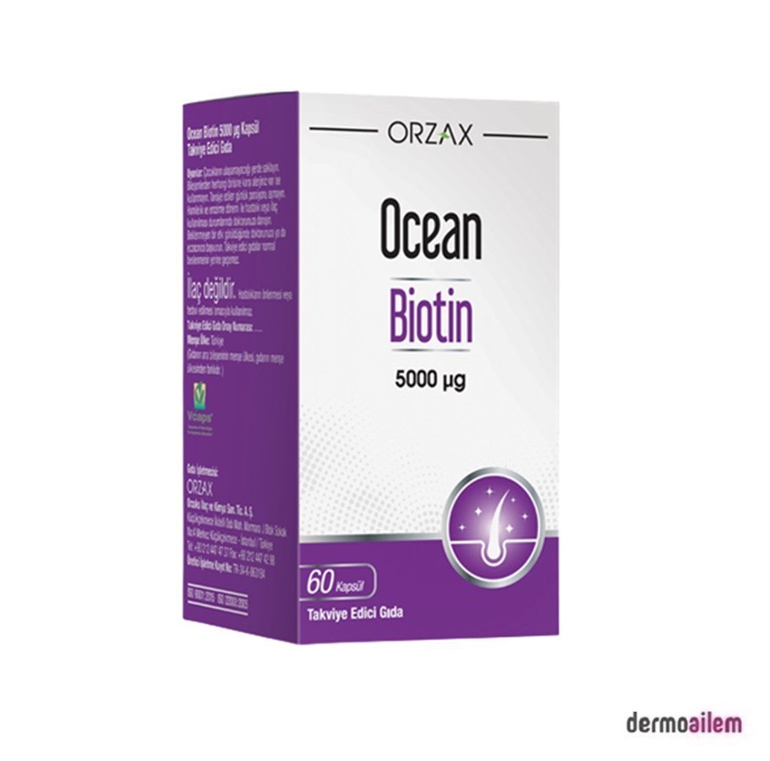 Takviye Edici GıdalarOrzaxOrzax Ocean Biotin 5000 mcg 60 Kapsül