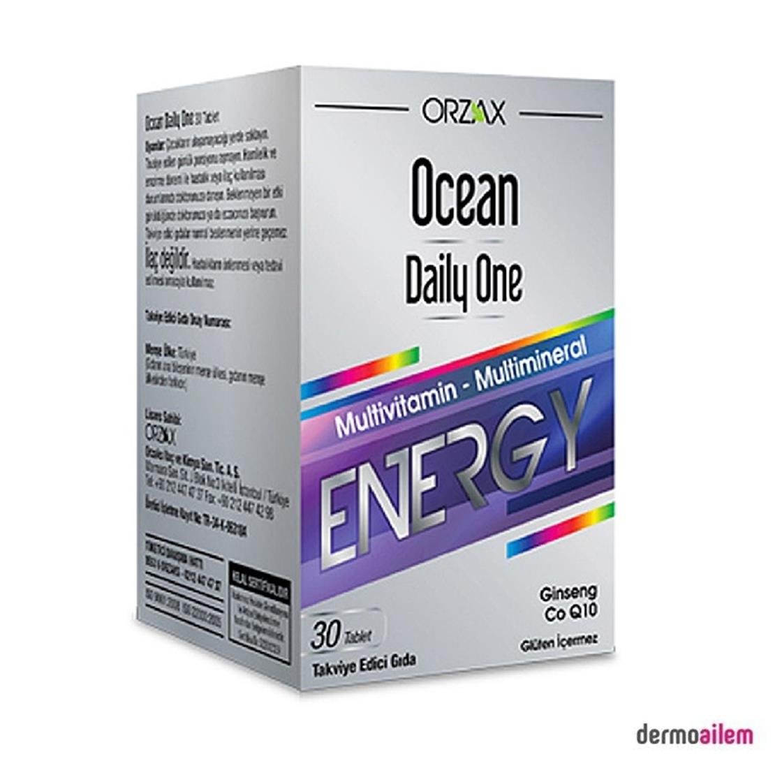 MultivitaminlerOrzaxOrzax Ocean Daily One Energy 30 Tablet