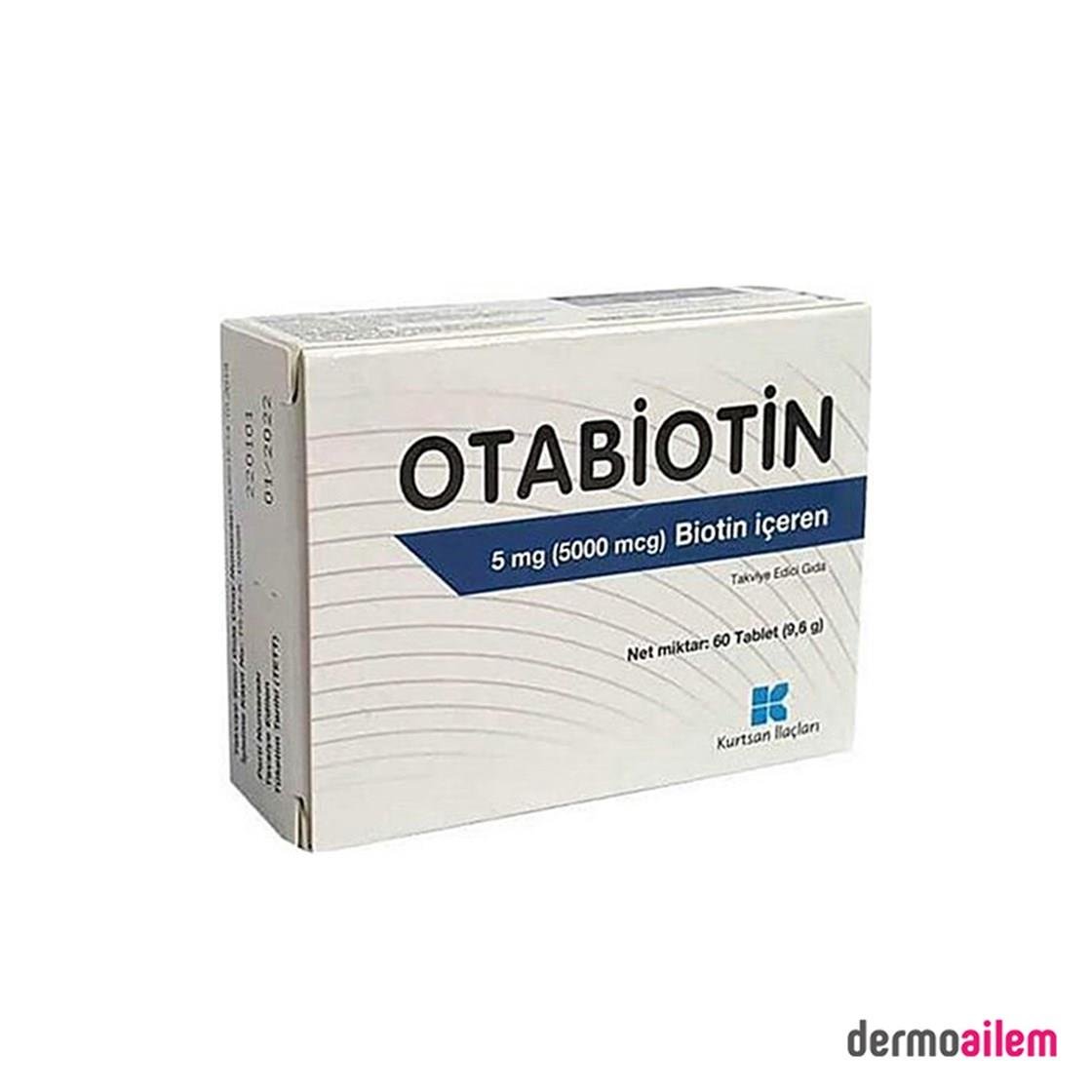 Takviye Edici GıdalarKurtsanOtabiotin Biotin Takviye Edici Gıda 60 Tablet 5 mg (SKT:01/24)