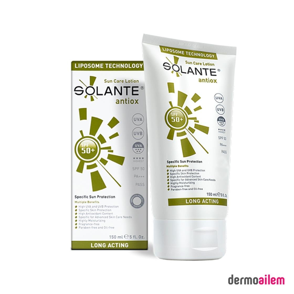 Yüz İçin Güneş ÜrünleriSolanteSolante Antiox Sun Care Lotion Spf 50+ Faktör 150 ml