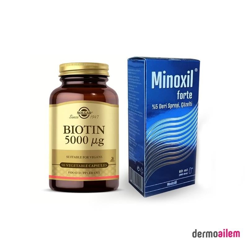 Takviye Edici GıdalarSolgarSolgar Biotin 5000 mcg 50 Kapsül + Hediye Saç Bakım Spreyi
