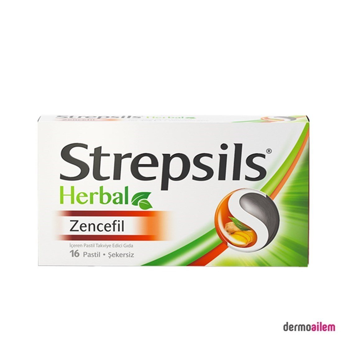 Takviye Edici GıdalarStrepsilsStrepsils Herbal Zencefil 16 Pastil