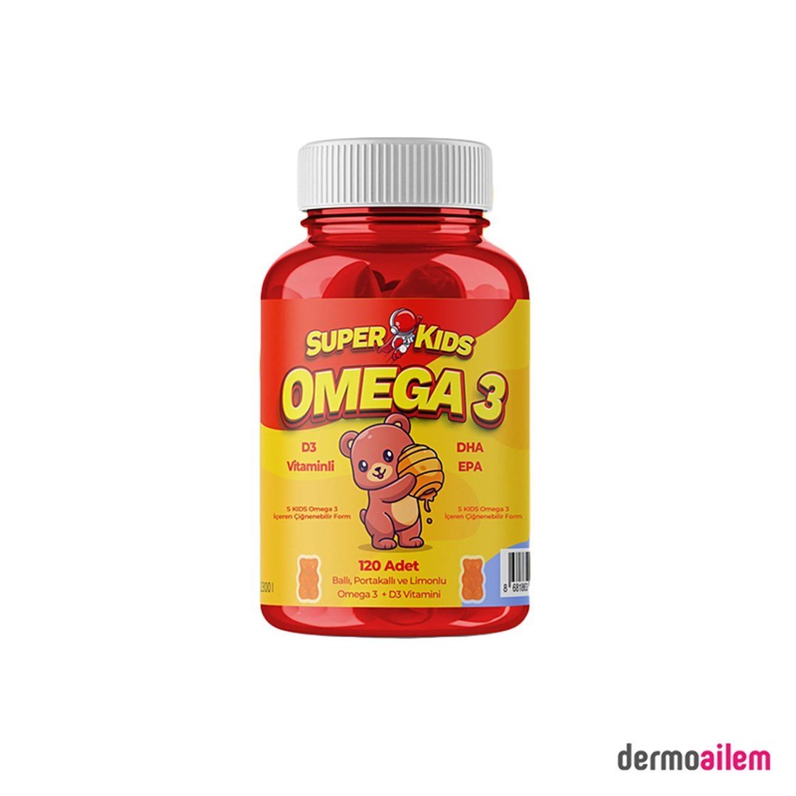 Takviye Edici GıdalarSuper KidsSuper Kids Omega 3 120 Adet Ballı Portakallı