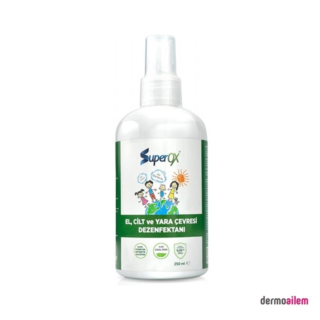 DezenfektanSuperOxSuperOx Alkolsüz El Cilt Dezenfektanı Sprey 250 Ml