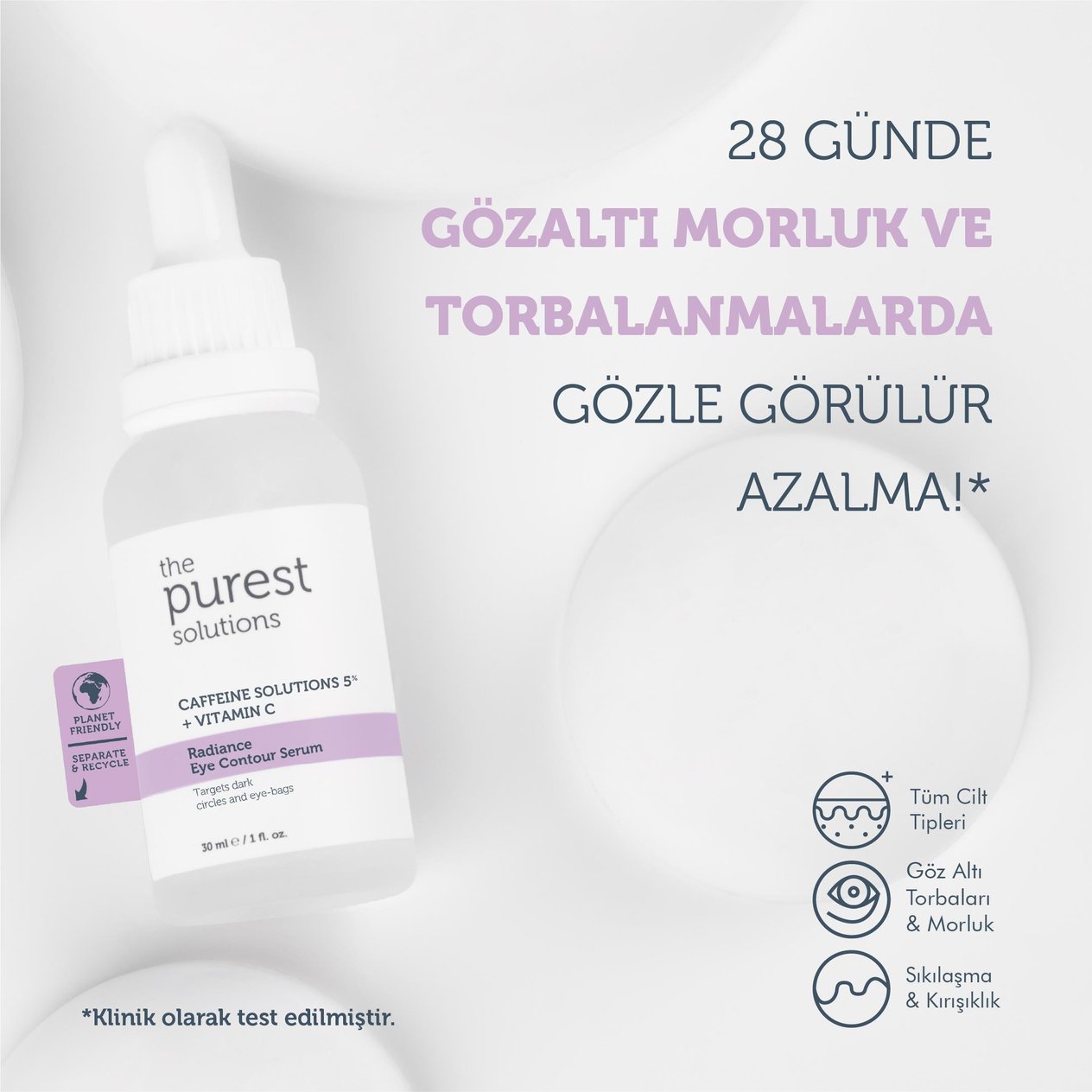 Göz Çevresi BakımıThe Purest SolutionsThe Purest Solutions Caffeine 5% - Vitamin C 30 ml Göz Altı Torbalanma Aydınlık Göz Altı Görünüm Destekleyici Bakım Serumu