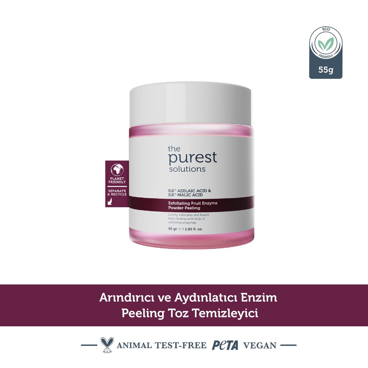 Peeling & SoyucuThe Purest SolutionsThe Purest Solutions Fruit Enzyme Powder Exfoliator & Peeling - Toz Peeling (%0,6 Azelaic Acid & Malic Acid)