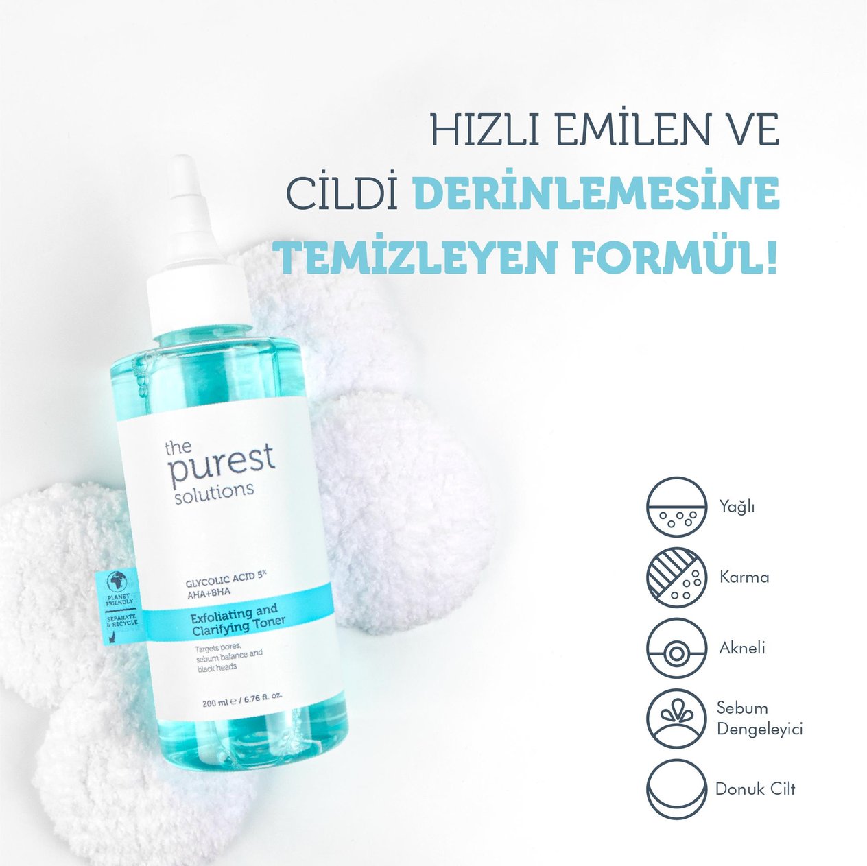 Tonik & LosyonThe Purest SolutionsThe Purest Solutions GLYCOLİC ACİD 5% AHA BHA 200 ml Gözenek Sıkılaştırıcı Ve Arındırıcı Tonik