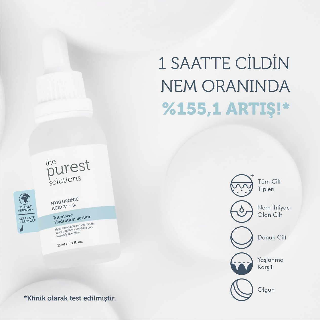 Cilt Bakım SerumlarıThe Purest SolutionsThe Purest Solutions Hyaluronic Acid %2 + B5 30 ml Yoğun Nemlendirici Bakım Serumu