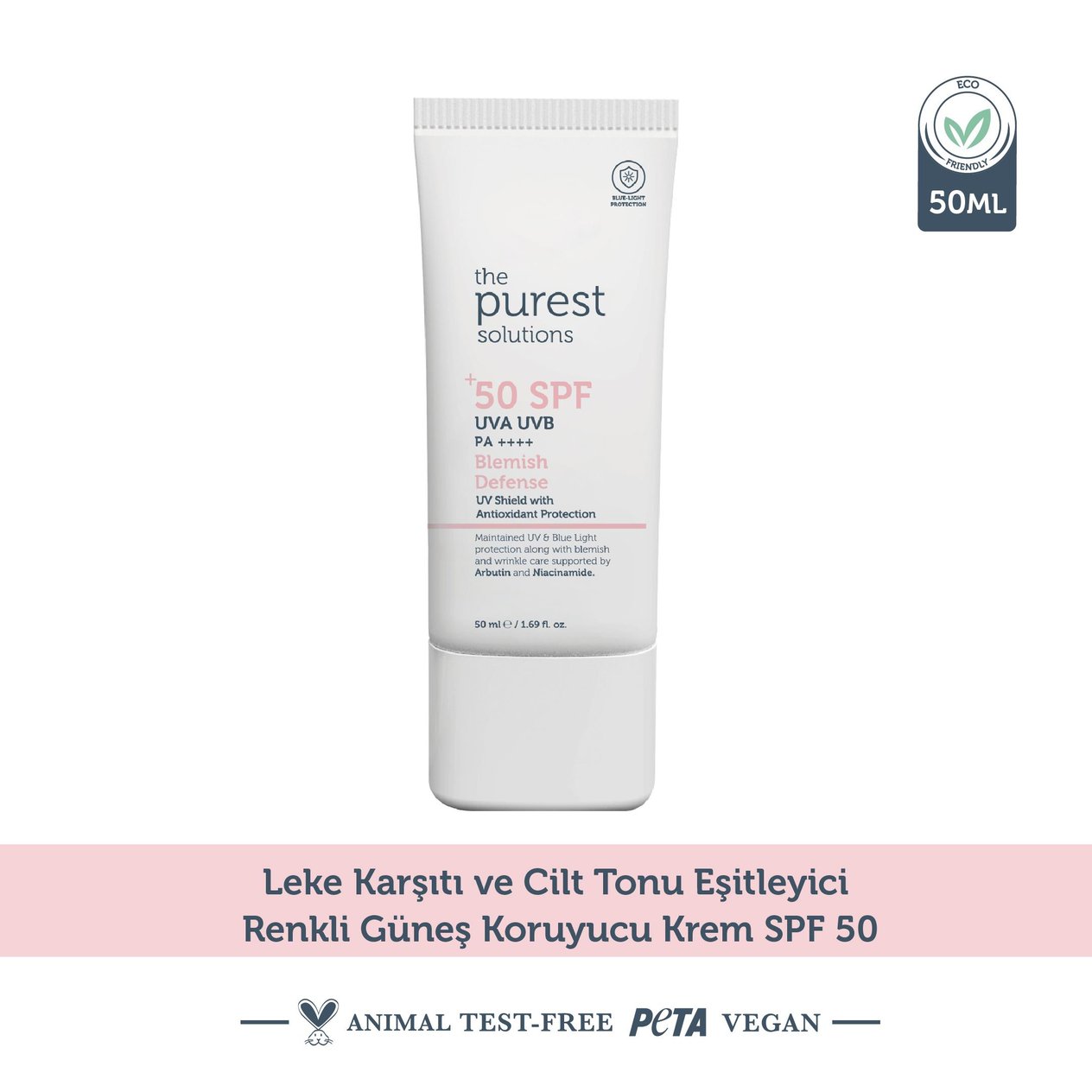 Yüz İçin Güneş ÜrünleriThe Purest SolutionsThe Purest Solutions Lekeli Ciltler Için Antioksidan Destekli Güneş Kremi 50+ Faktör Spf Uva/Uvb