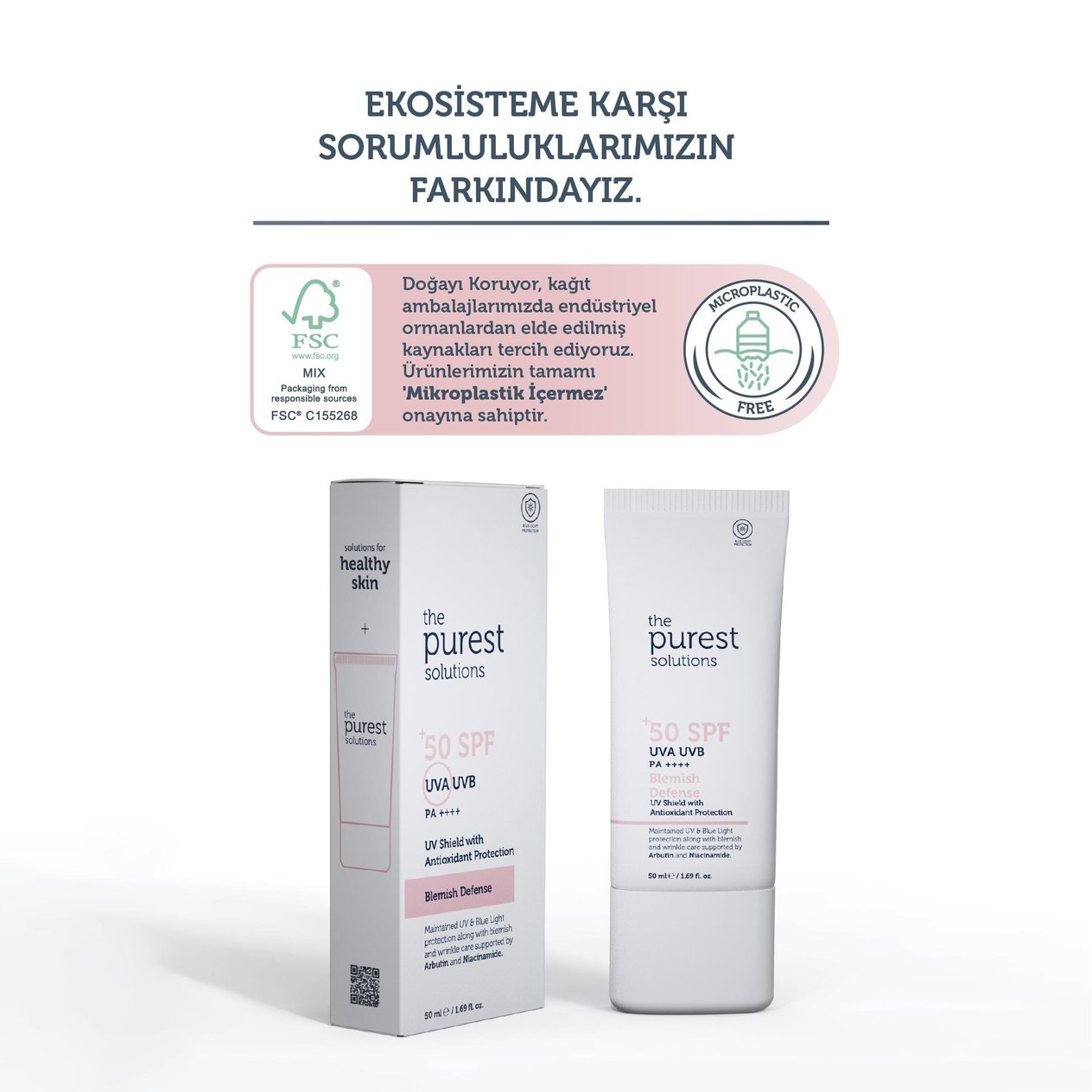Yüz İçin Güneş ÜrünleriThe Purest SolutionsThe Purest Solutions Lekeli Ciltler Için Antioksidan Destekli Güneş Kremi 50+ Faktör Spf Uva/Uvb