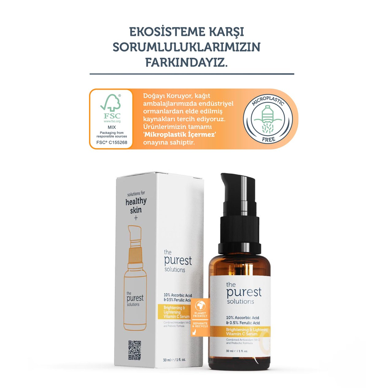 Cilt Bakım SerumlarıThe Purest SolutionsThe Purest Solutions Vita-c Serum %10 ASCORBİC ACİD&FERULİC ACİD%0,5 30 Ml Aydınlatıcı Renk Tonu Eşitleyici Cvitamini Serum