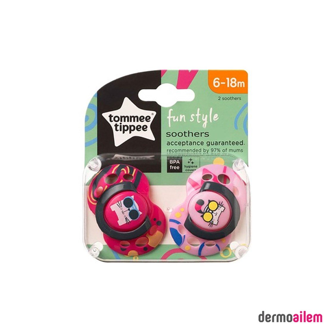 Biberon & Emzik & OyuncakTommee TippeeTommee Tippee Fun Style 2'li Kız Emzik 6-18 Ay