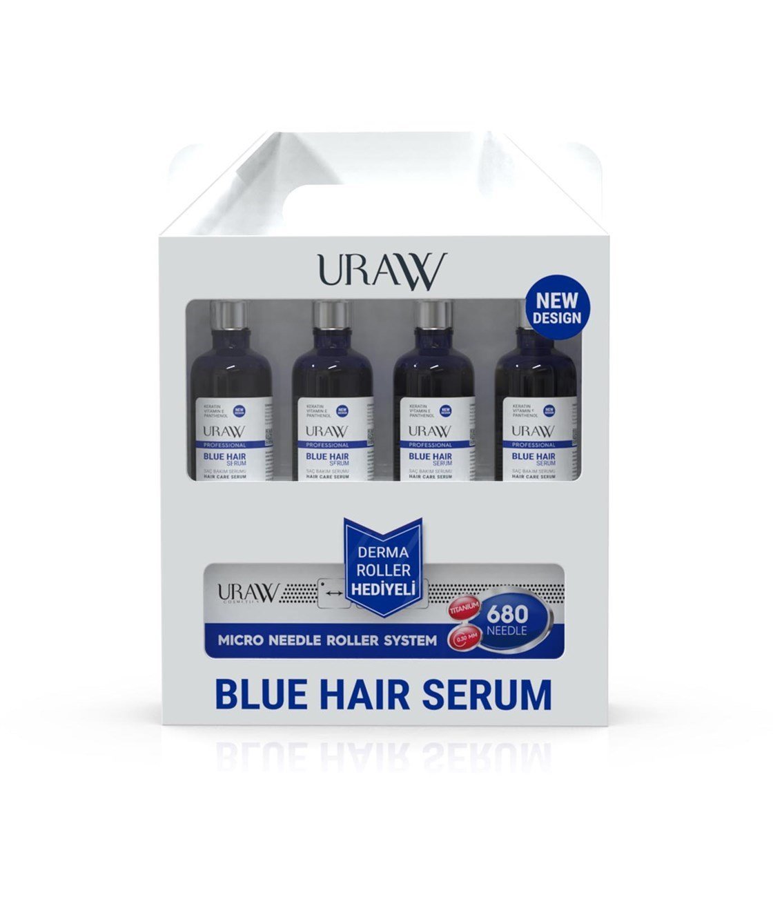 Saç DökülmesiUrawUraw Mavi Serum 4'lü Paket + Dermaroller Hediye
