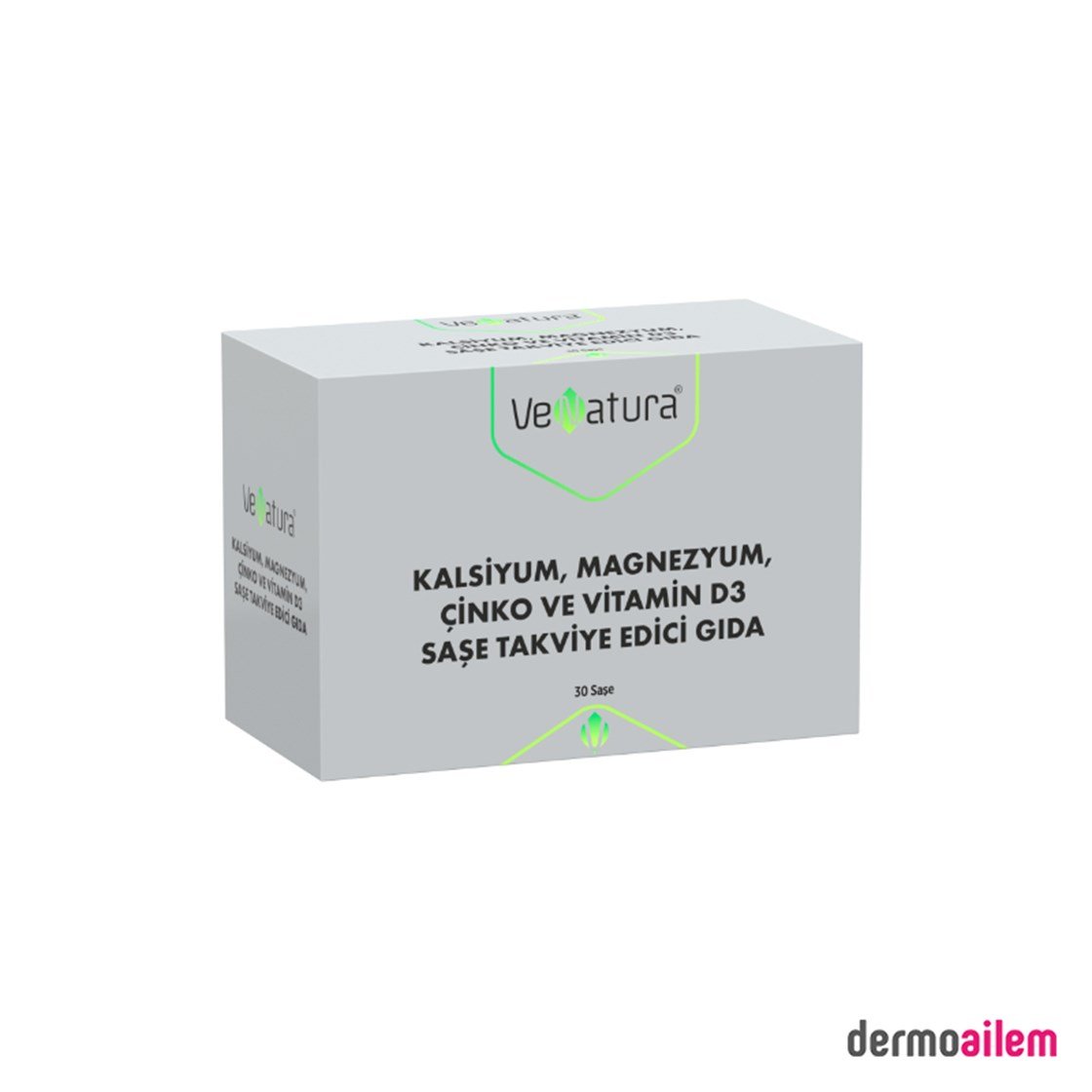Takviye Edici GıdalarVeNaturaVenatura Kalsiyum Magnezyum Çinko ve Vitamin D3 30 Saşe