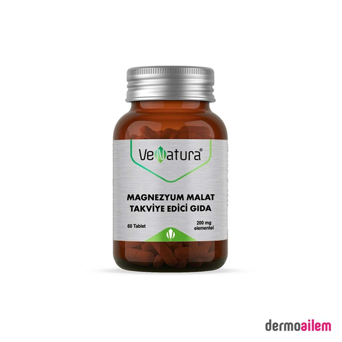Takviye Edici GıdalarVeNaturaVenatura Magnezyum Malat 60 200 Mg Tablet
