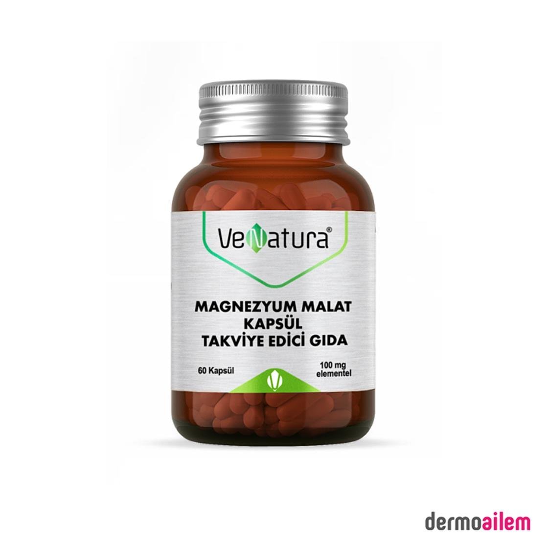 Takviye Edici GıdalarVeNaturaVenatura Magnezyum Malat 60 Kapsül 100mg